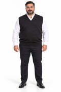 GILET LANA MERINO COLLO A V MOD-NERO