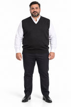 GILET LANA MERINO COLLO A V MOD-NERO