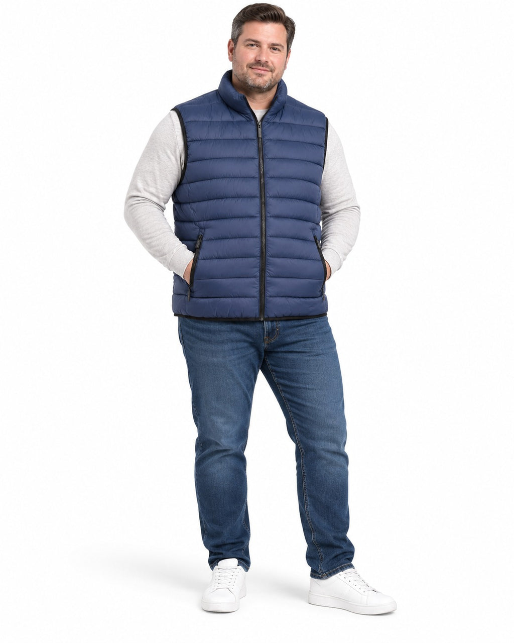 GIUBBOTTO BOMBER SMANICATO EQUIPE-BLU