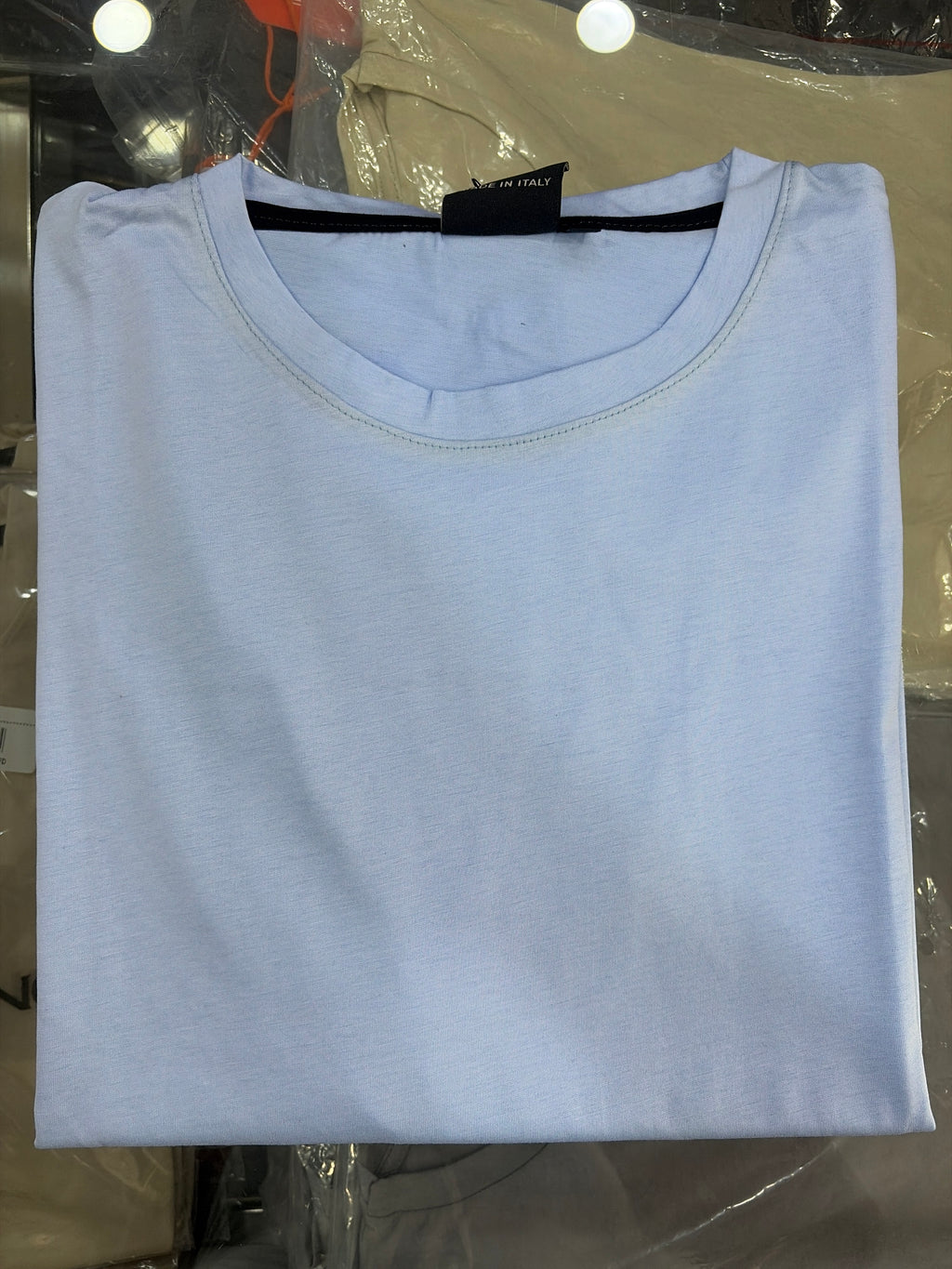 T-shirt filo di scozia MEED Milano OV1981- Celeste