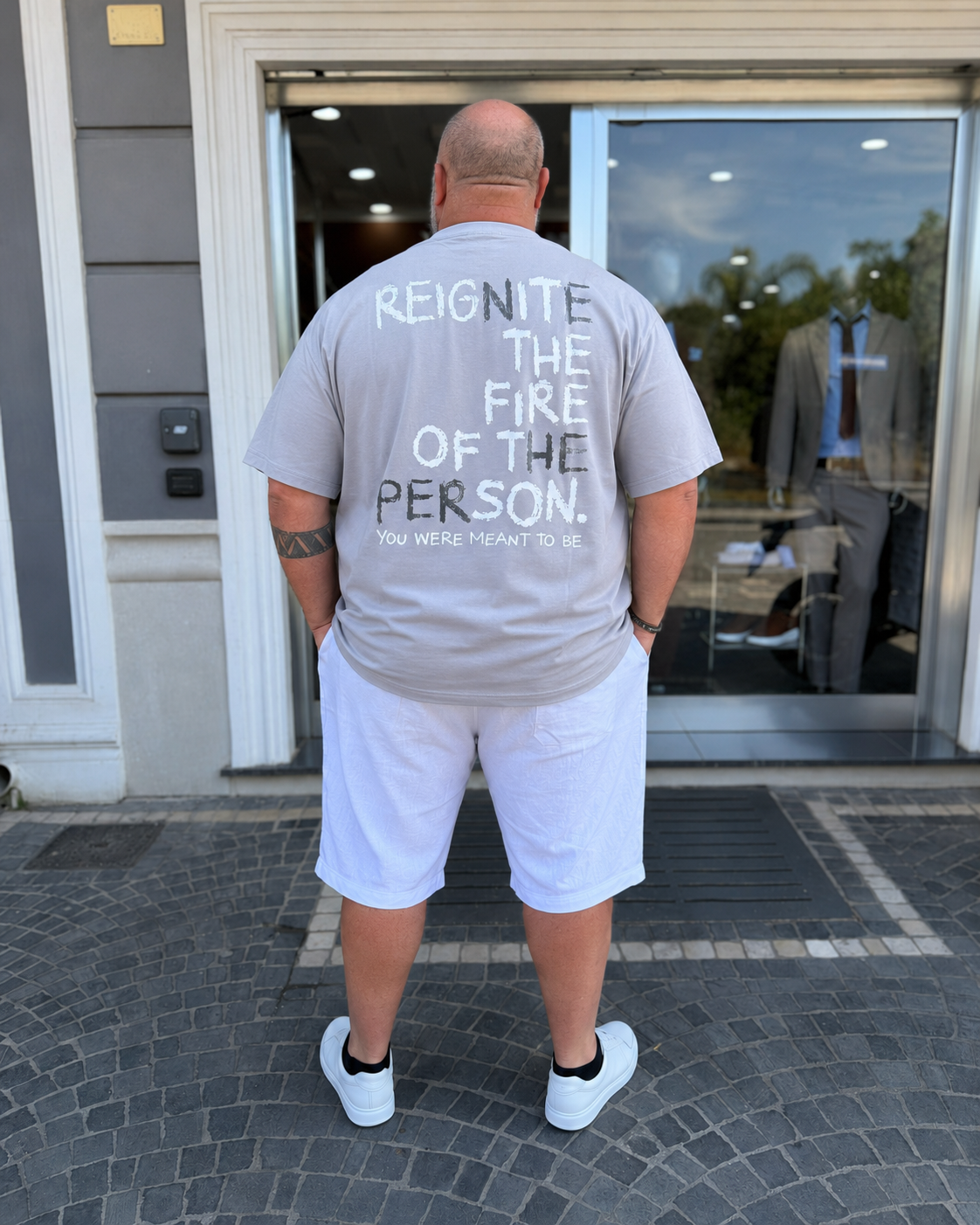 T-Shirt Lumi Stampata-Grigio
