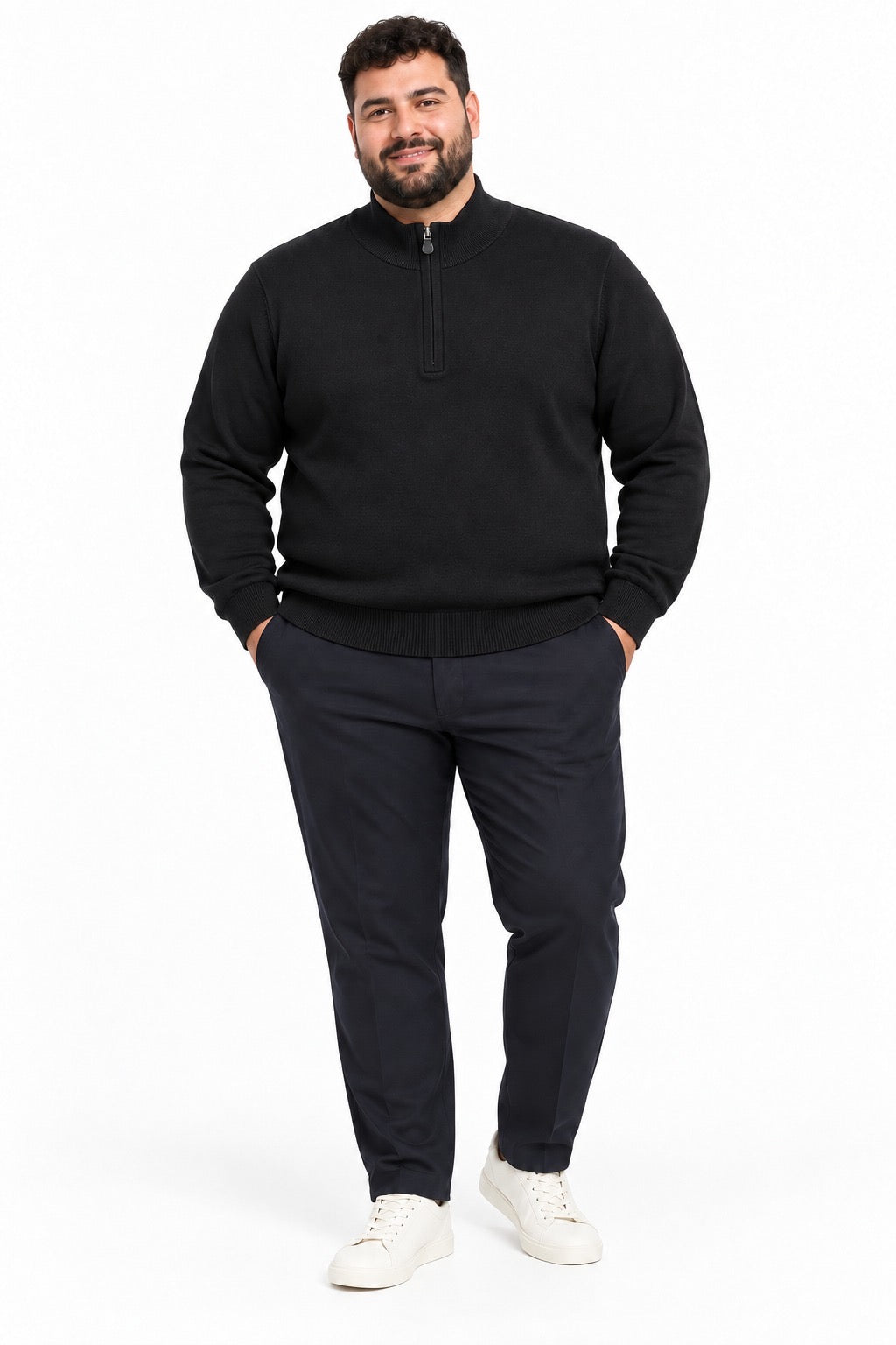 MAGLIONCINO MEZZA ZIP MOD-NERO