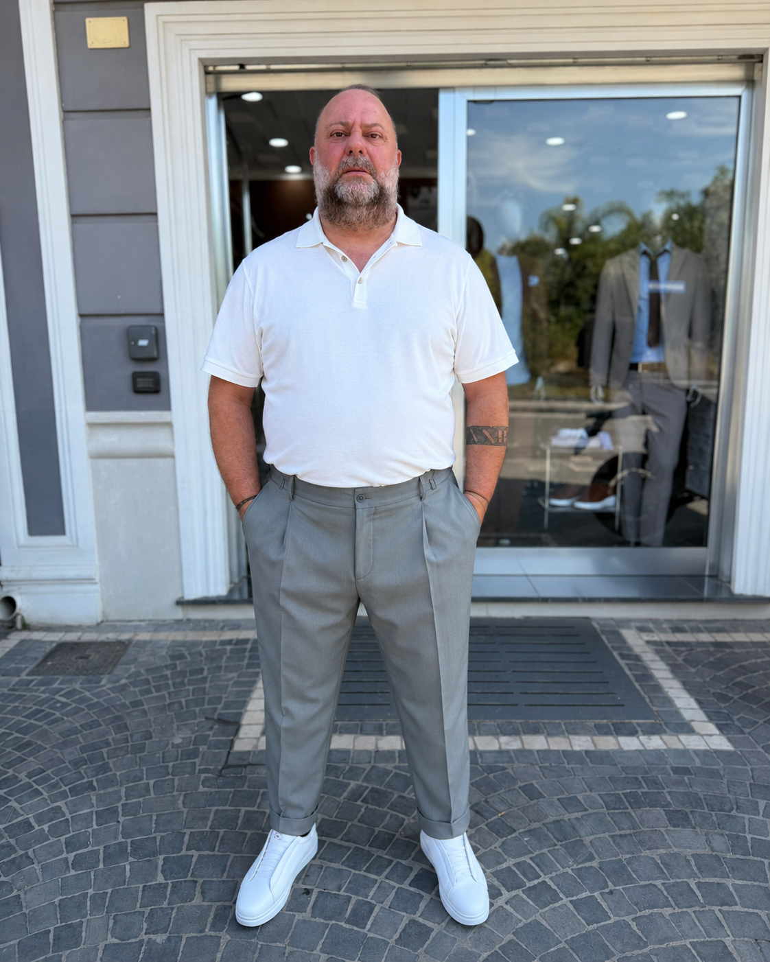 pantalone classic Bottega Napoletana- Grigio