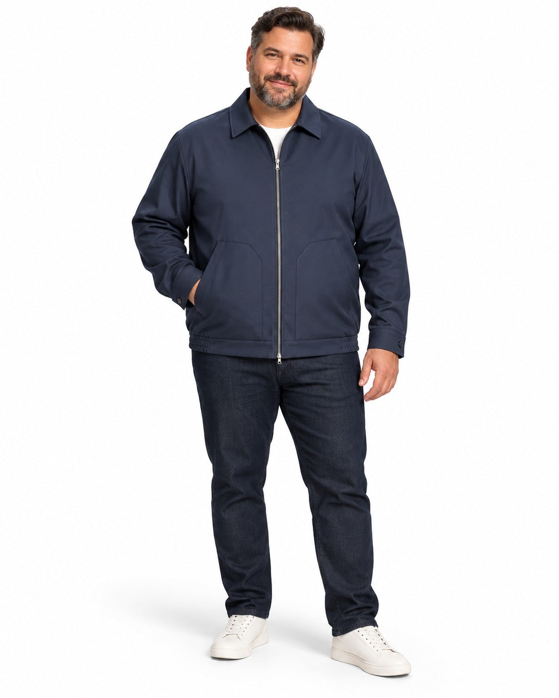 CAMICIONE GIACCA CON ZIP NOIR FOX-BLU