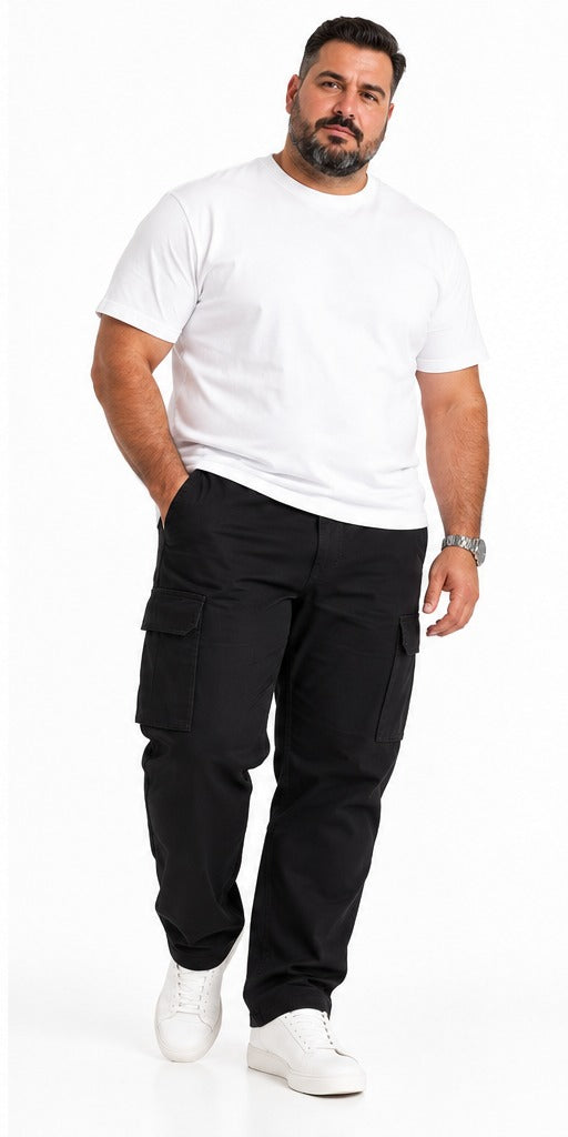 PANTALACCIO CARGO GABARDINA-NERO