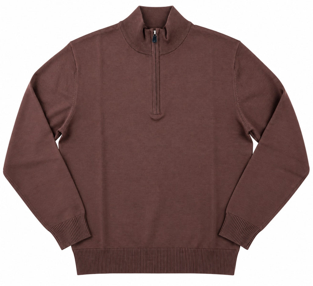 MAGLIONCINO MEZZA ZIP MOD- MORO