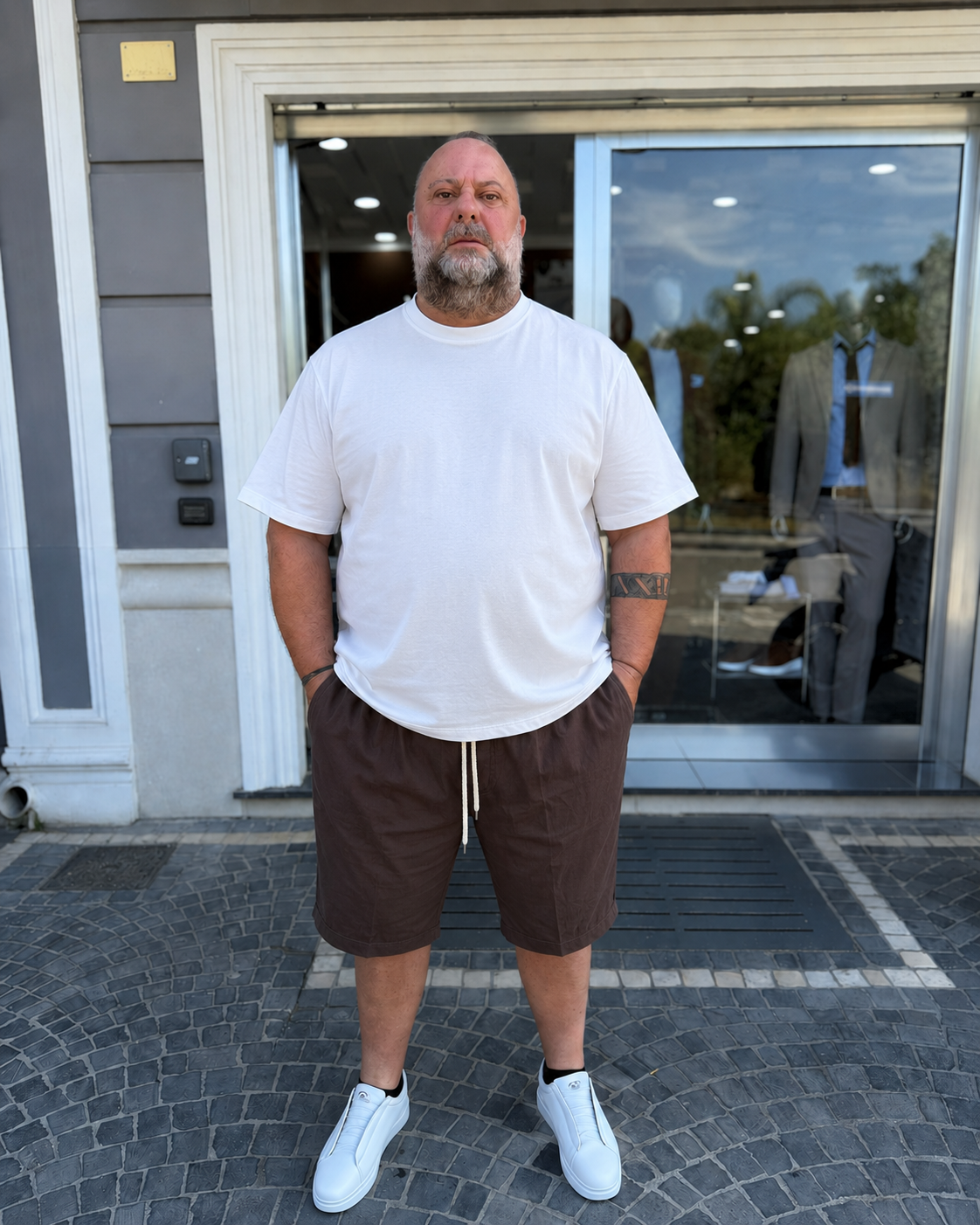 bermuda pantalaccio tessuto tech Noir Fox- Moro