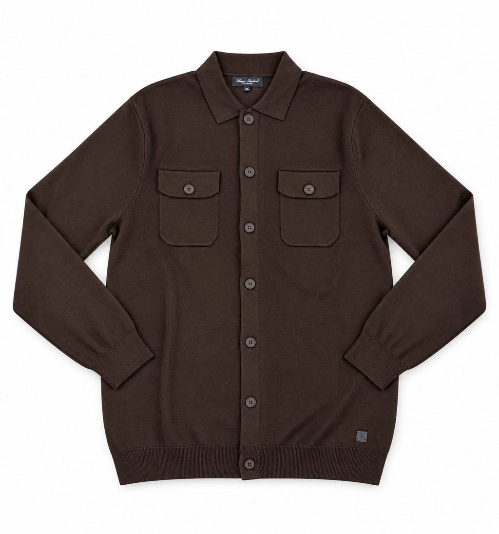 CARDIGAN POLO BOTTONI BOTTEGA- MORO