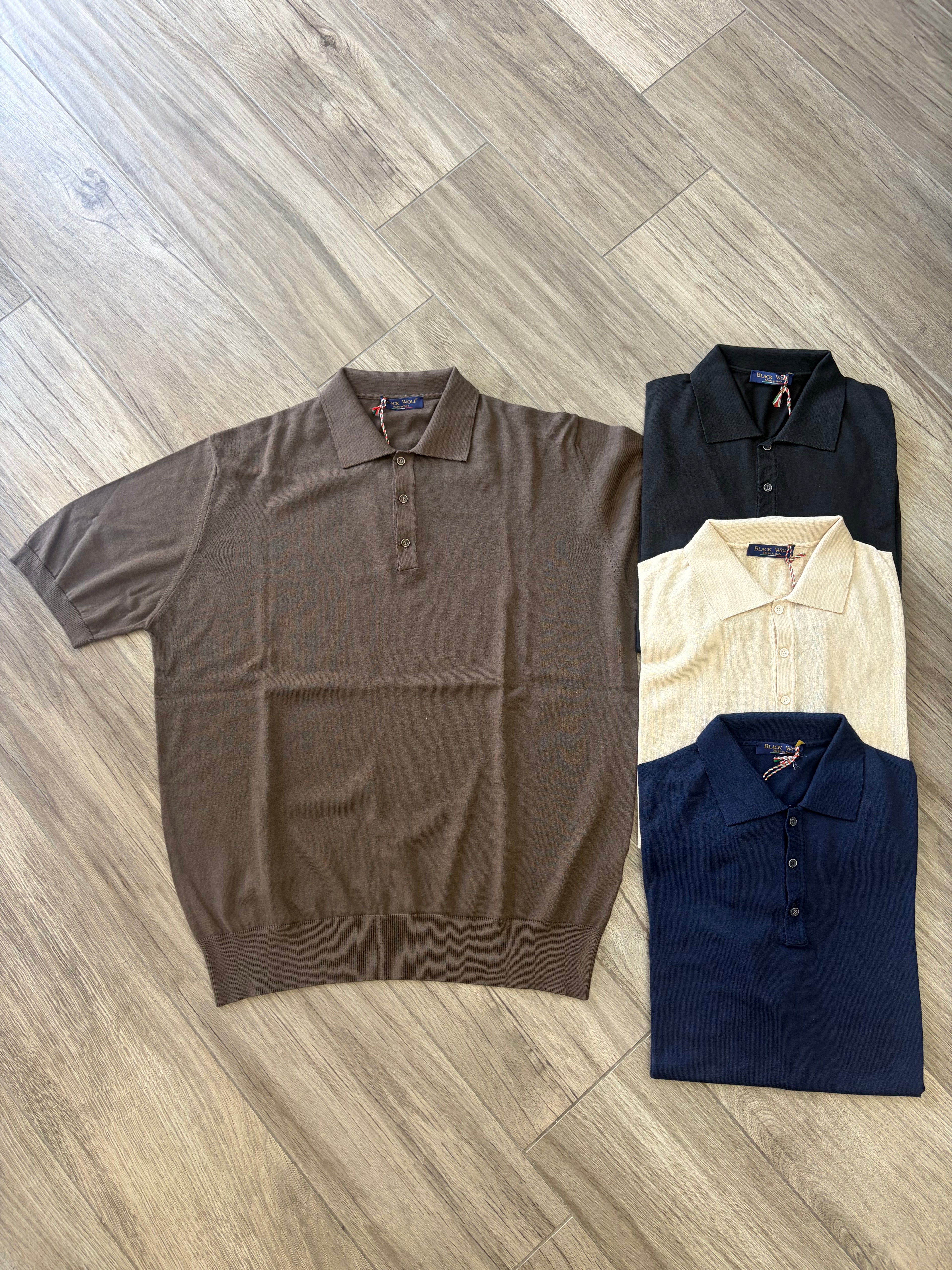 Polo in filo Black Wolf-Sabbia