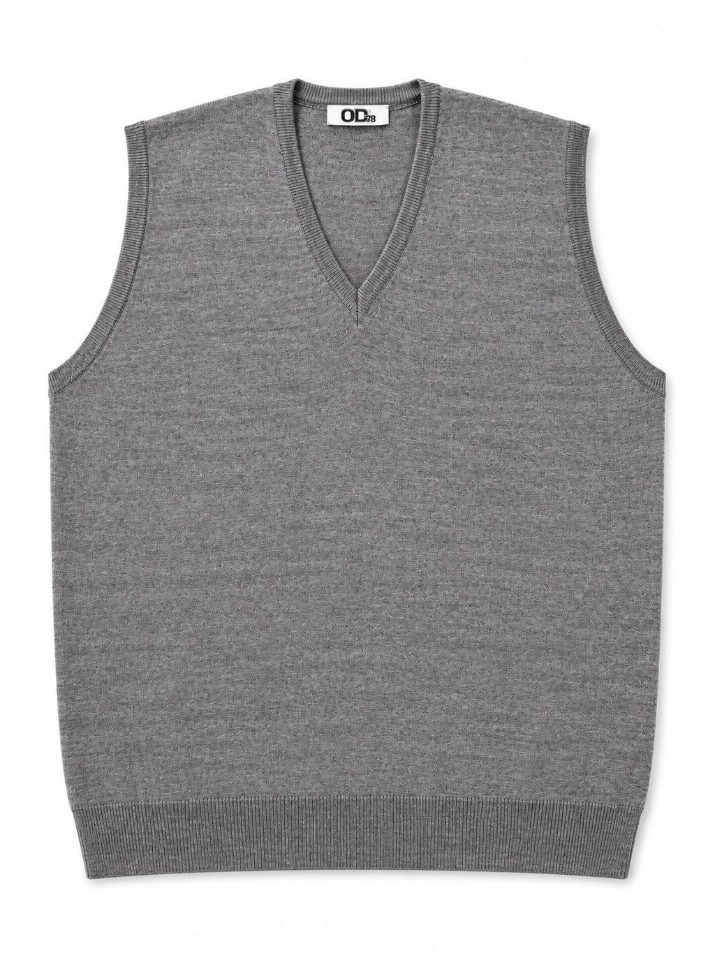 GILET LANA MERINO COLLO A V MOD-GRIGIO