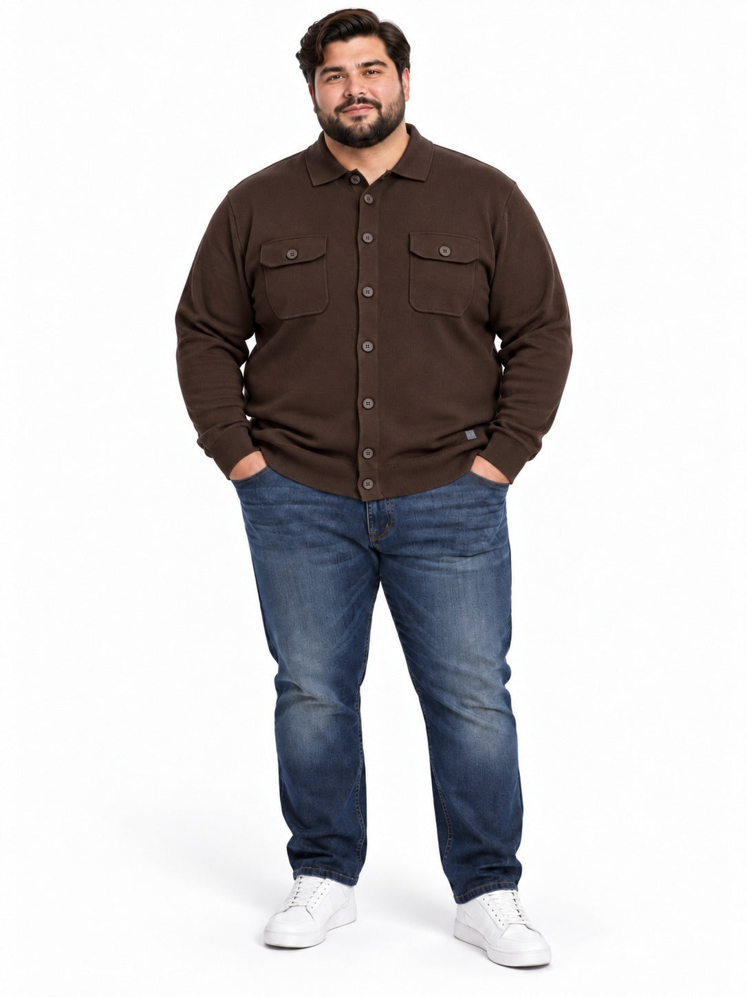 CARDIGAN POLO BOTTONI BOTTEGA- MORO