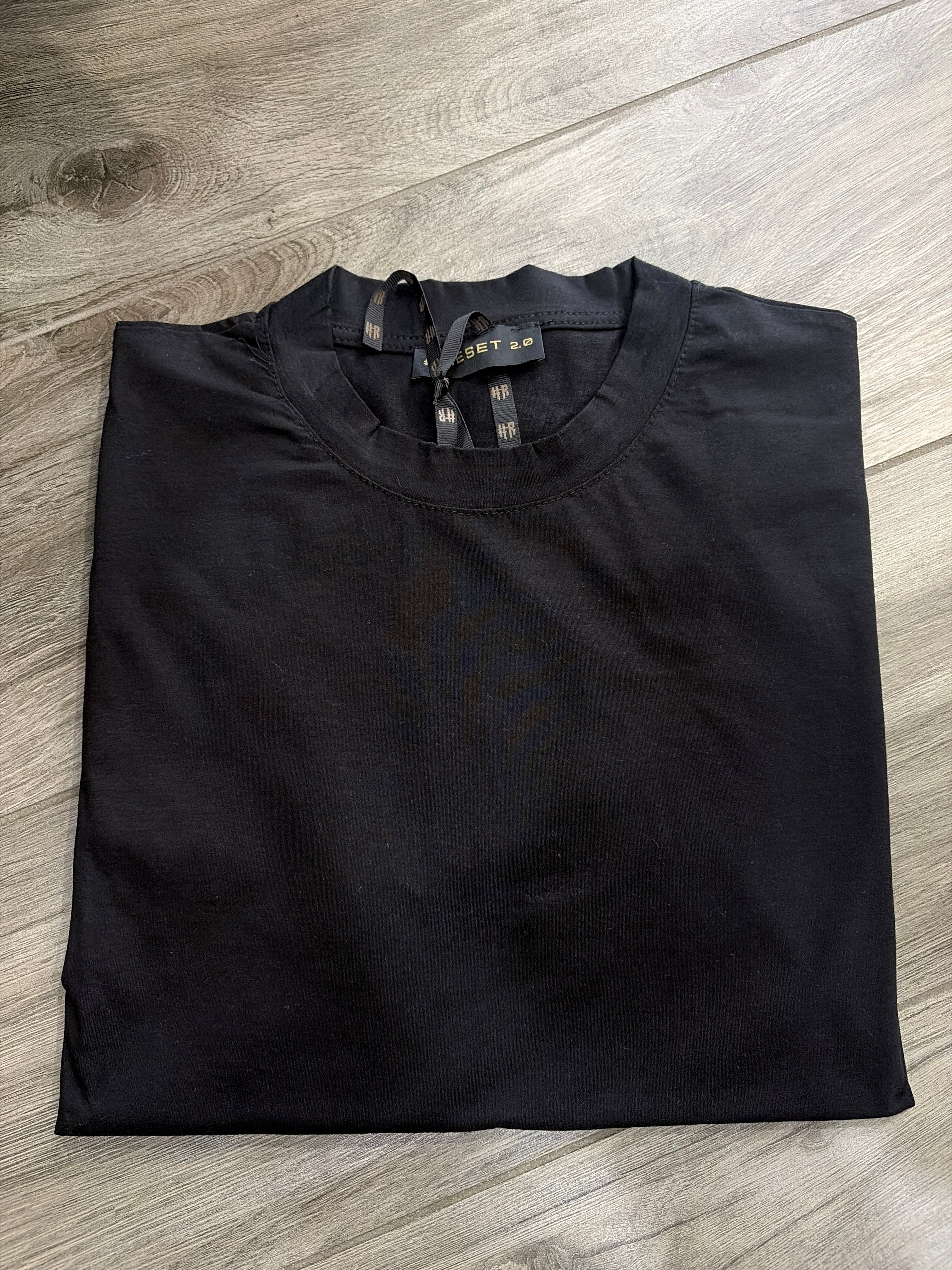 T-shirt RESET Filo di Scozia Big Over – Nero