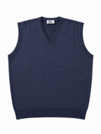 GILET LANA MERINO COLLO A V MOD-BLU