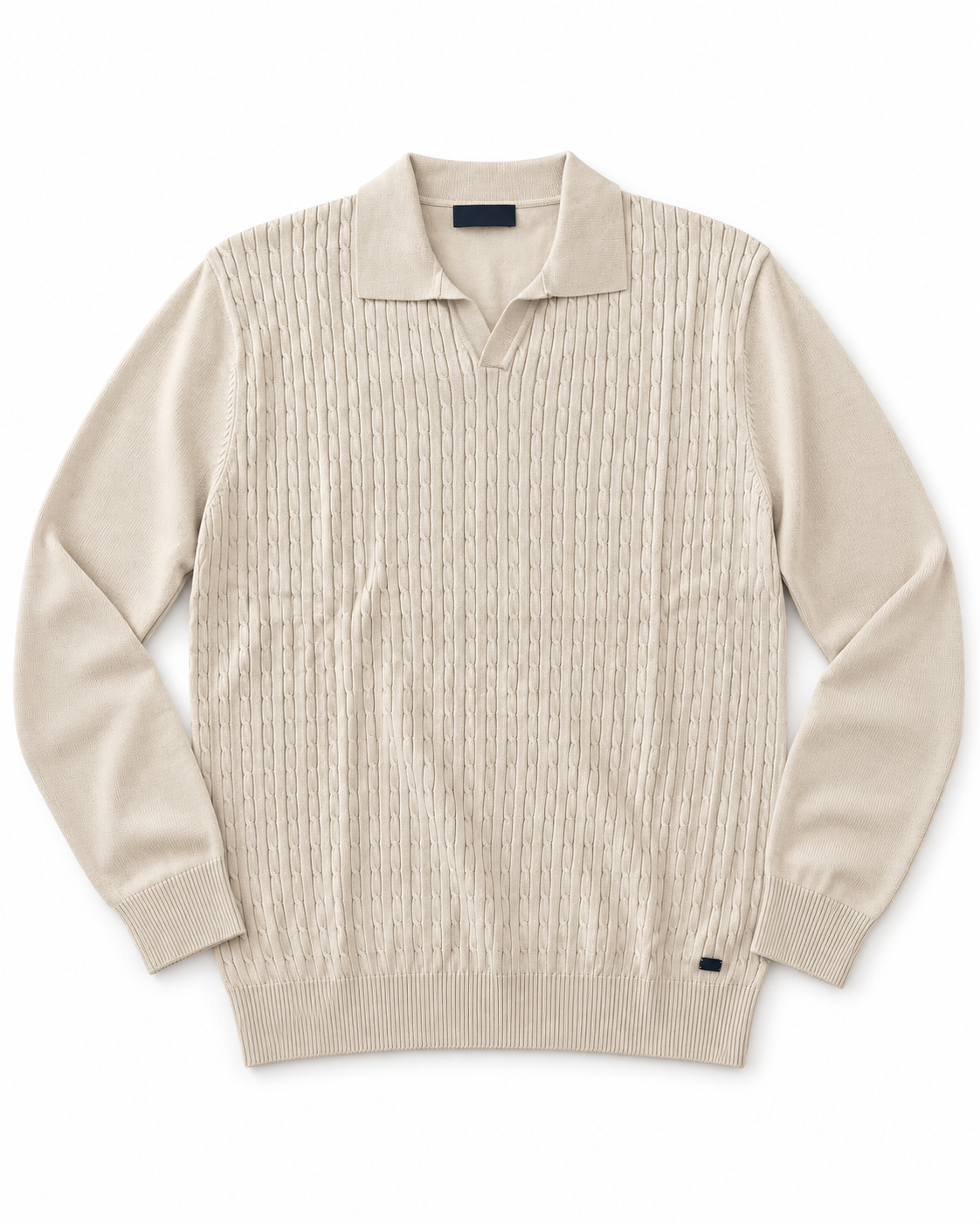POLO CON TRAMA BOTTEGA- BEIGE
