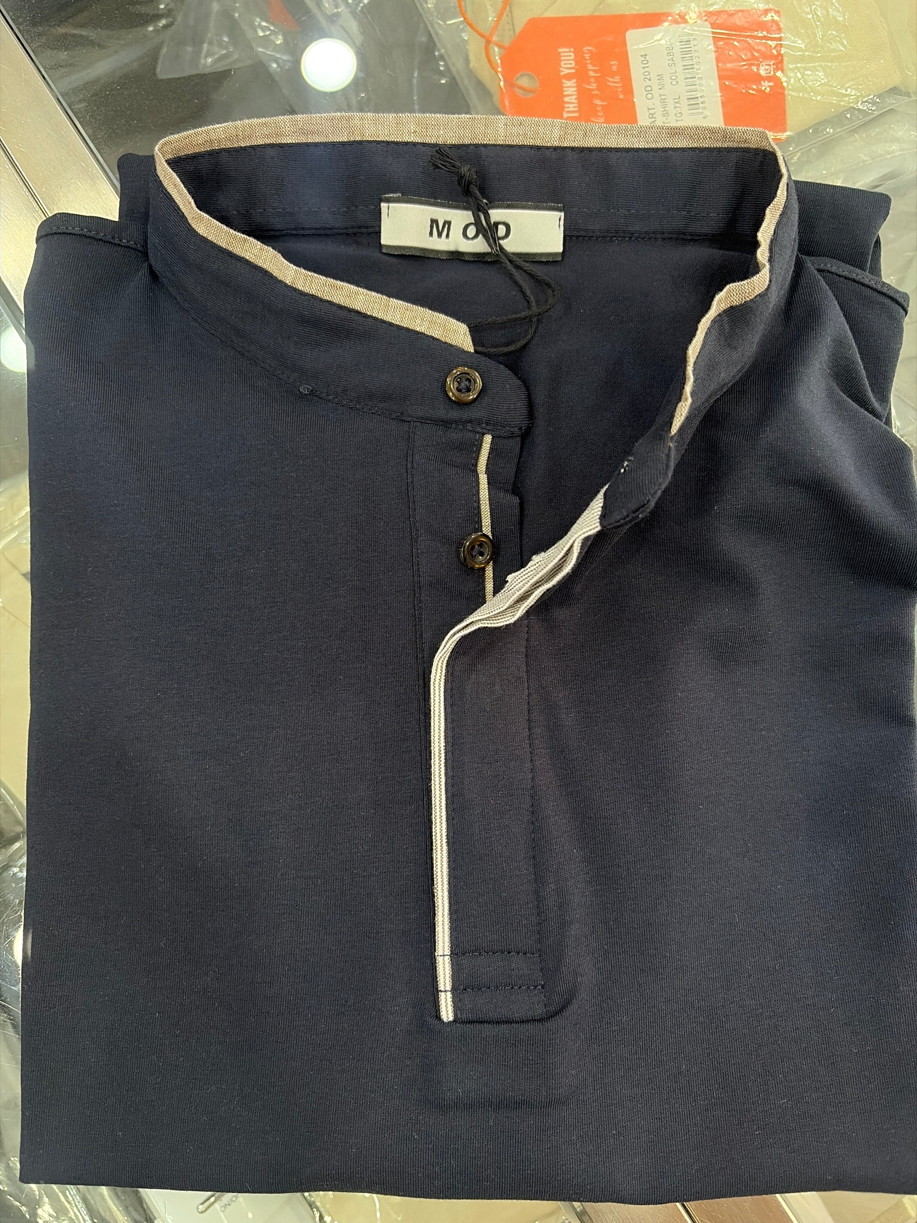 Polo MOD Guernica collo coreano-BLU