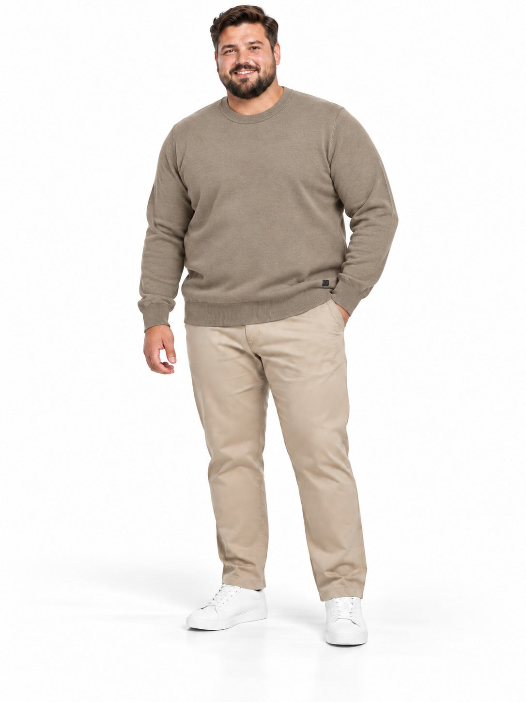 MAGLIONCINO BASIC BOTTEGA -KHAKI