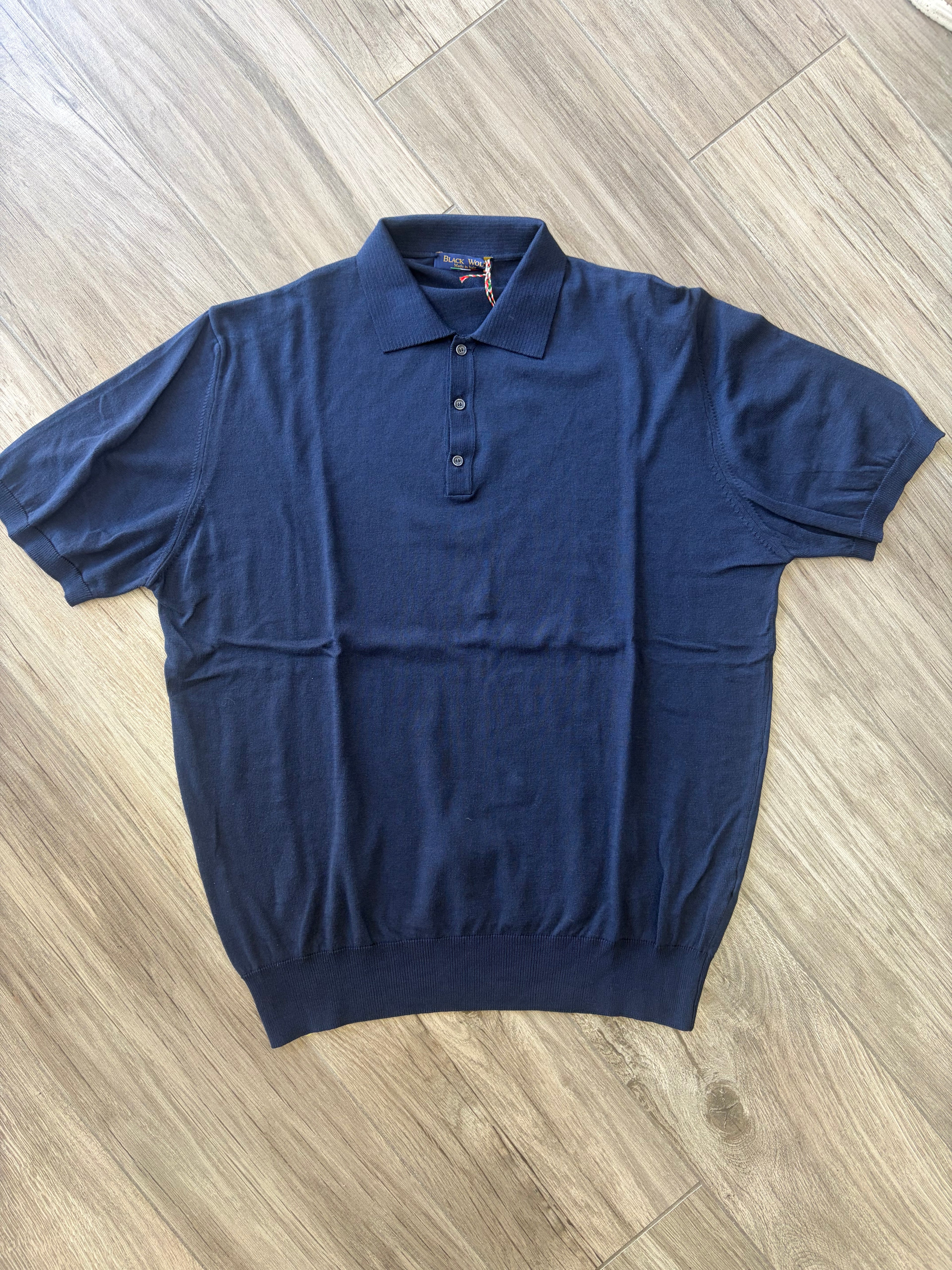 Polo in filo Black Wolf- Blu
