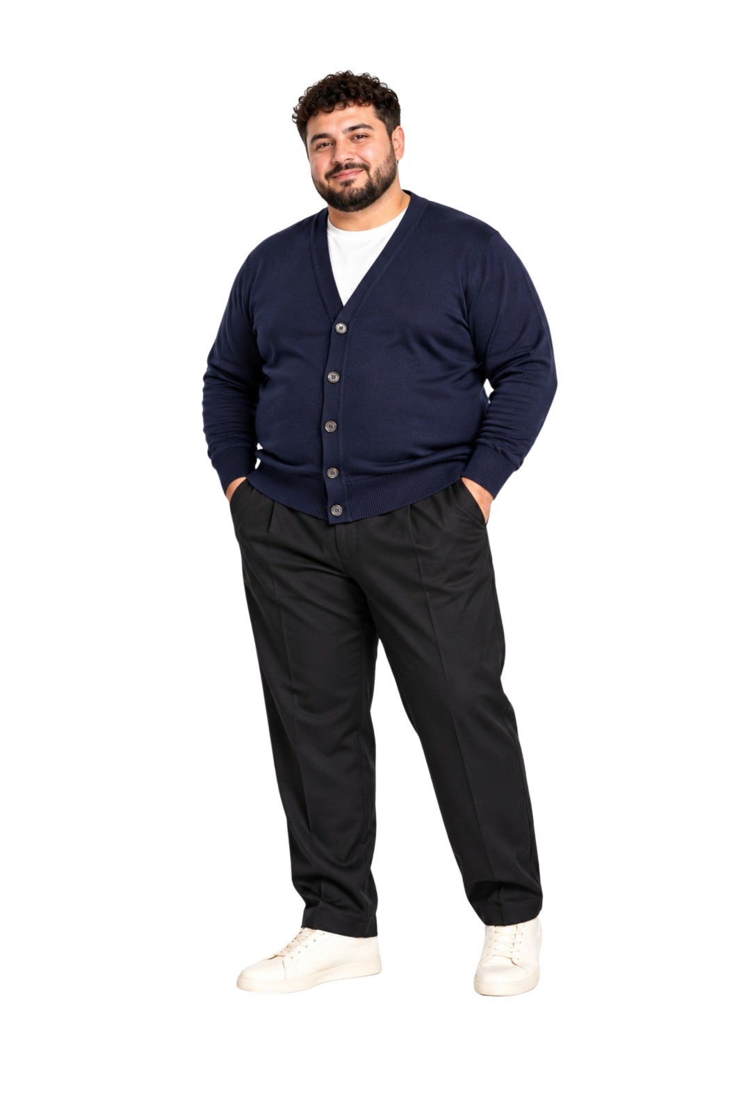 CARDIGAN BOTTONI SCOLLO A V MOD-BLU