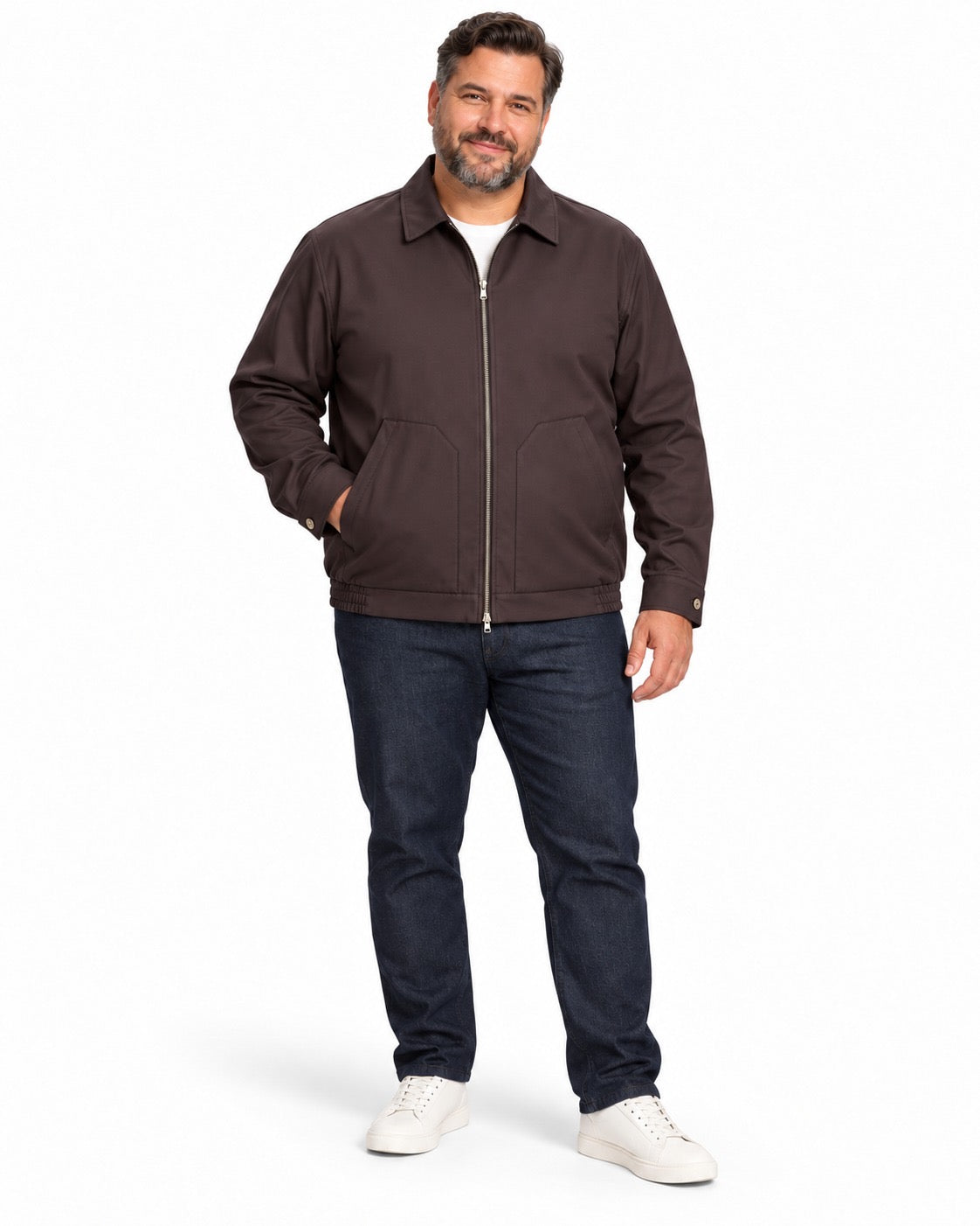 CAMICIONE GIACCA CON ZIP NOIR FOX-MORO