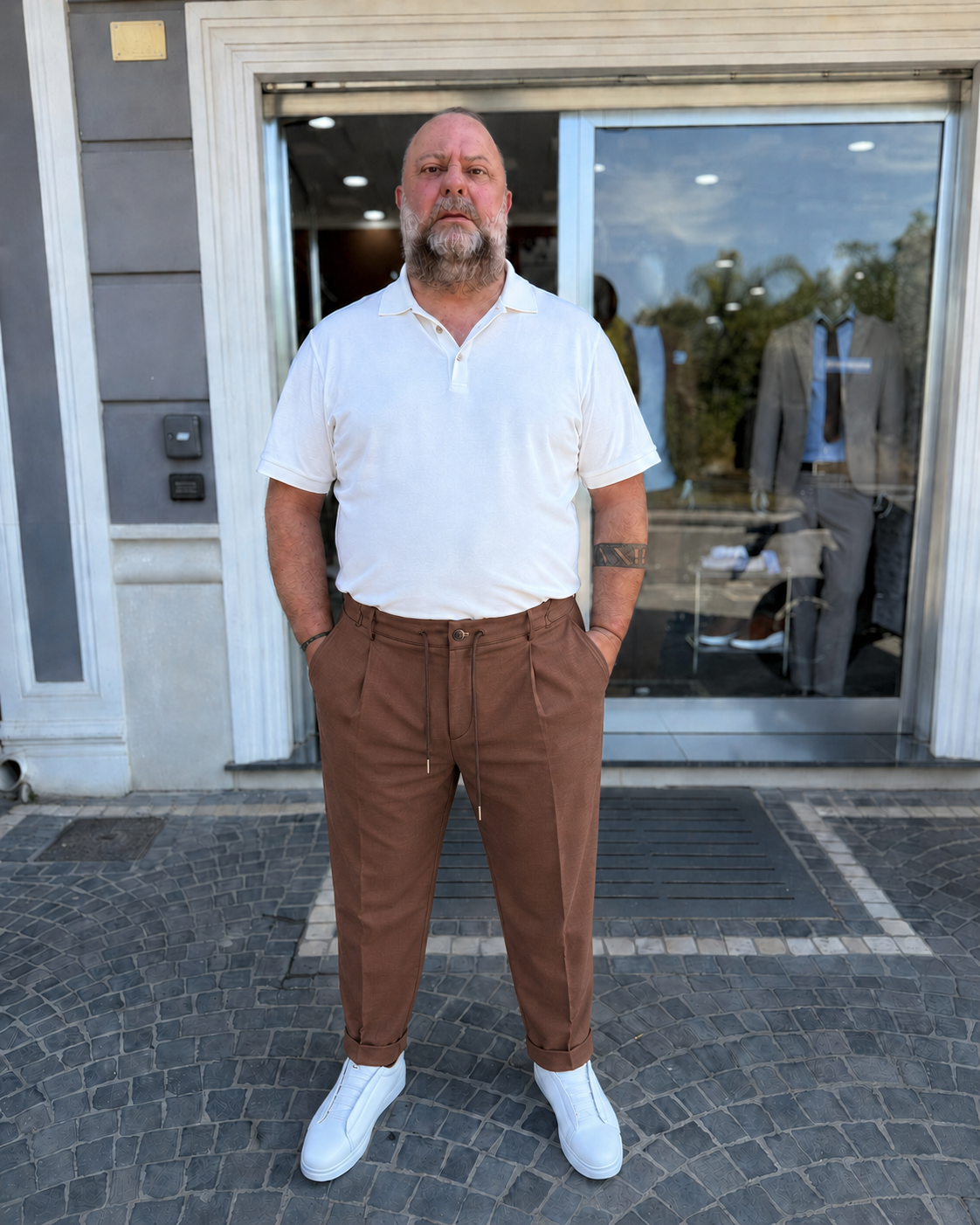 Pantalone pantalaccio punto Milano Alfio- Cacao