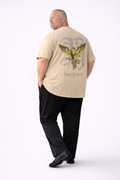 T-shirt “Angelo” Big Fit con Stampa – Beige