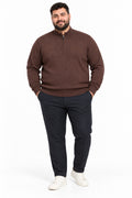 MAGLIONCINO MEZZA ZIP MOD- MORO