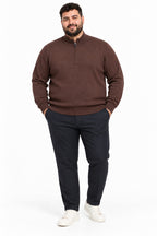 MAGLIONCINO MEZZA ZIP MOD- MORO