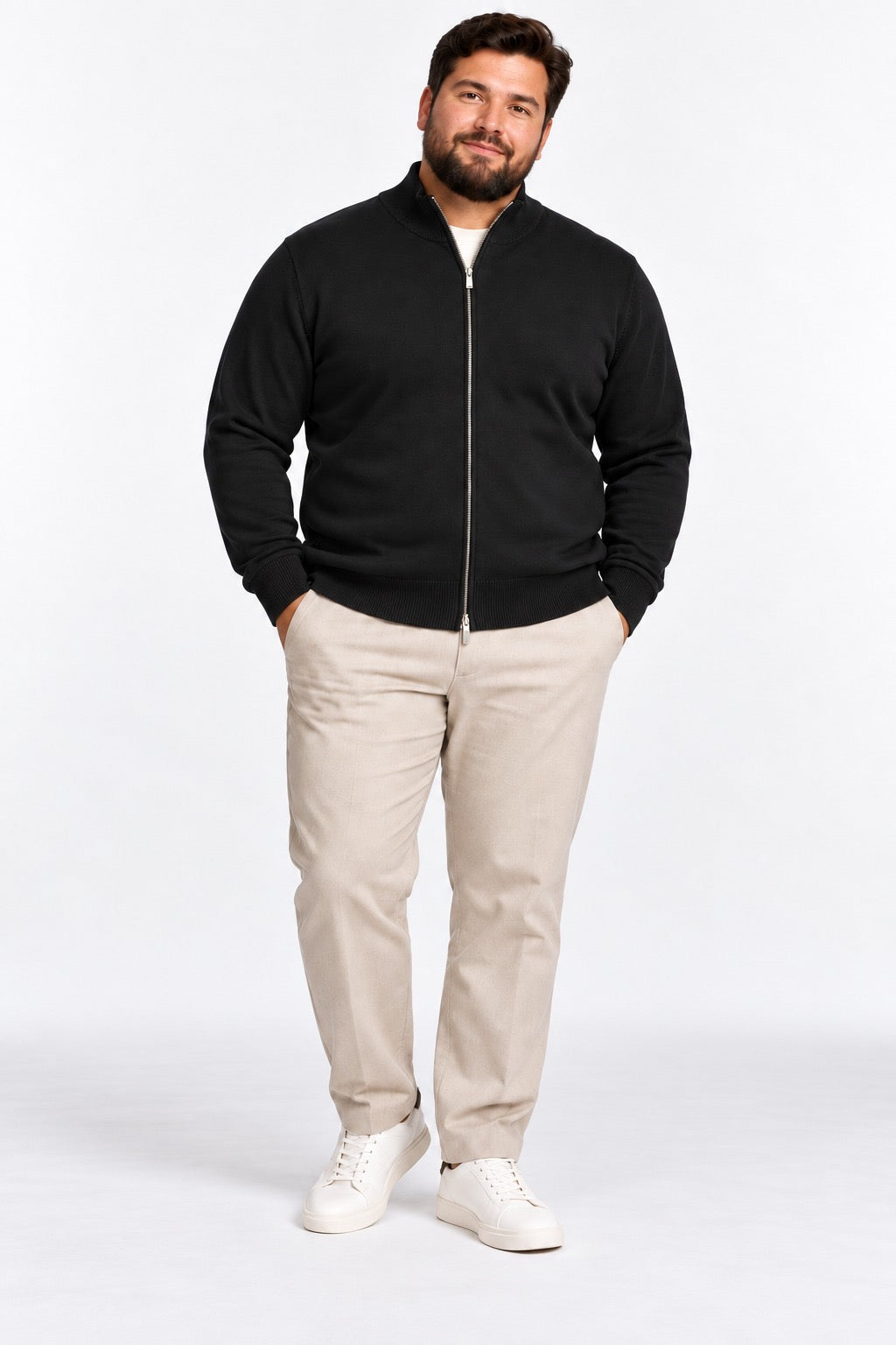 CARDIGAN CON ZIP MOD-NERO