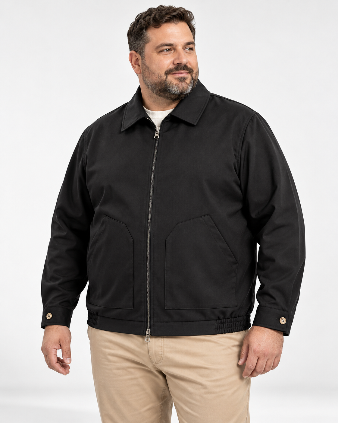 CAMICIONE GIACCA CON ZIP NOIR FOX- NERO