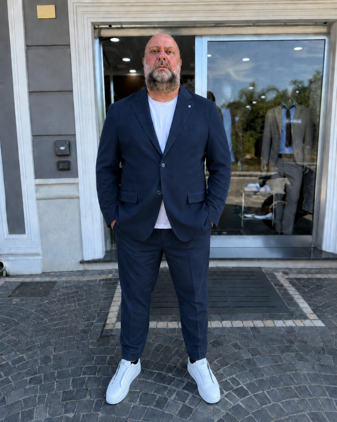 Giacca monopetto basic Bottega Napoletana- Blu
