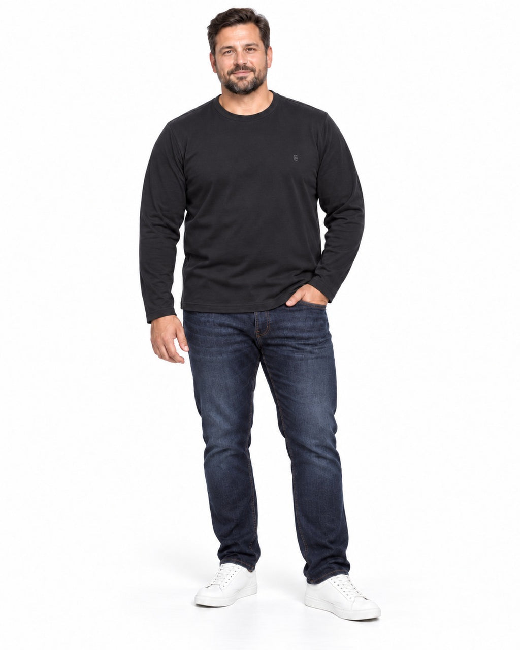 SHIRT COTONE MANICA LUNGA COVERI- NERO