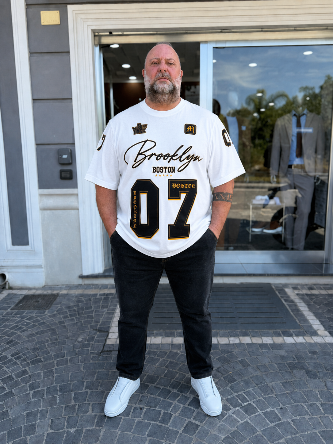 T-Shirt Brooklyn KeyMore- Bianco