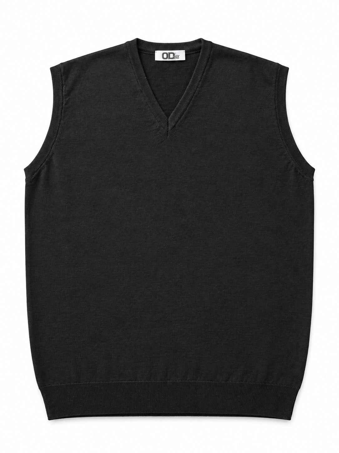 GILET LANA MERINO COLLO A V MOD-NERO