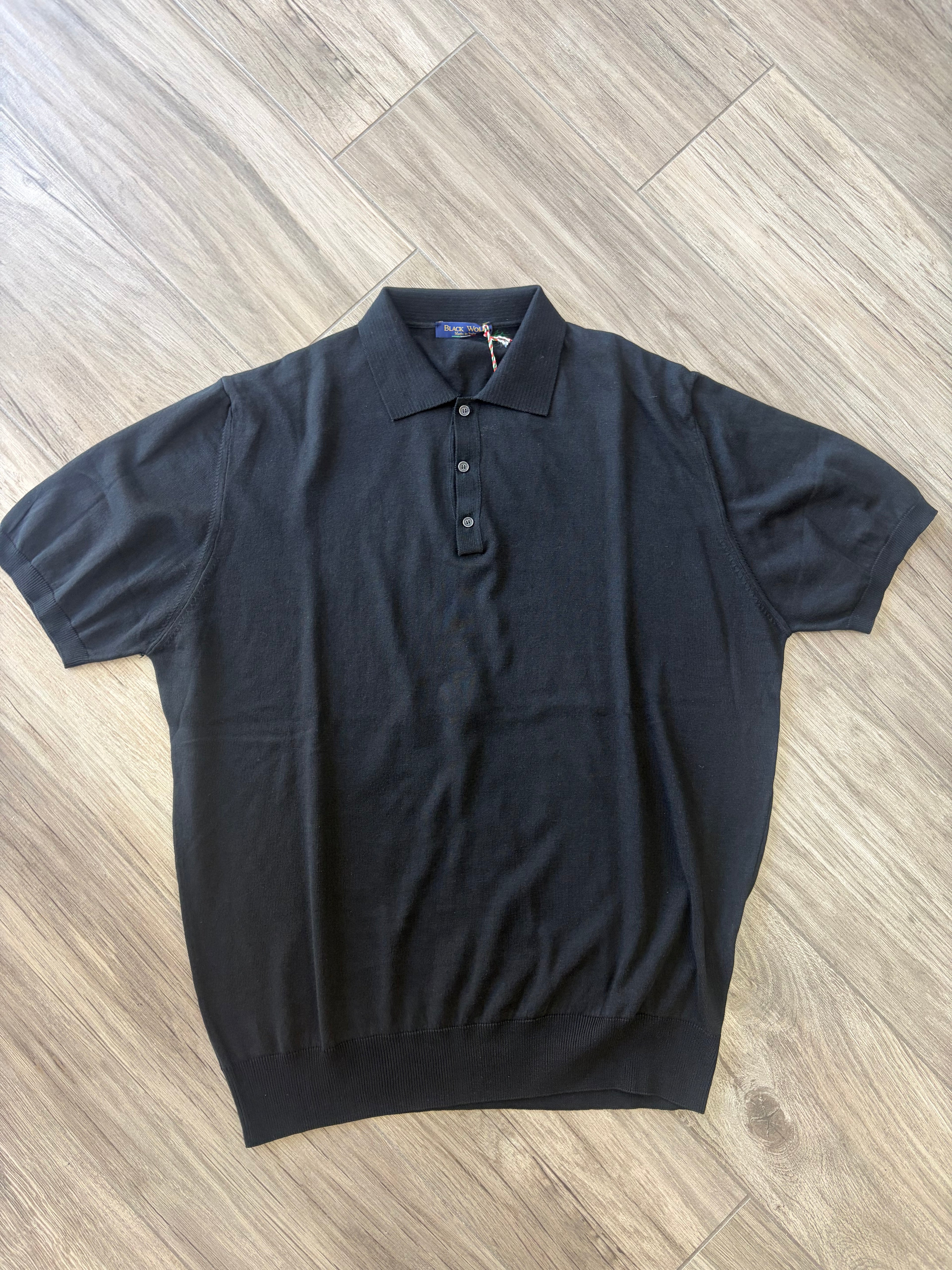 Polo in filo Black Wolf- Nero