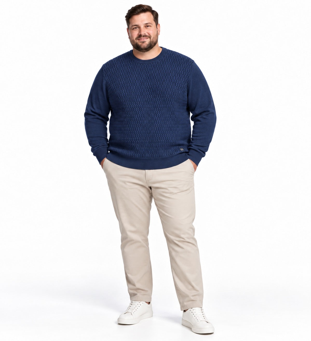 MAGLIONCINO TRAMA BOTTEGA-BLU