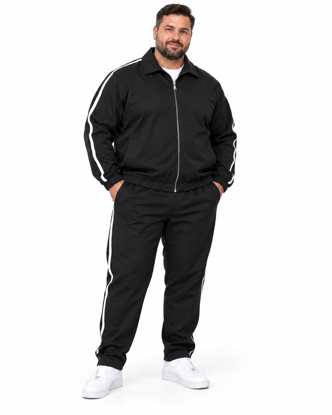 PANTALACCIO CON BANDE LATERALI-NERO
