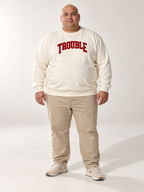 FELPA TROUBLE GIROCOLLO MOD- BIANCO
