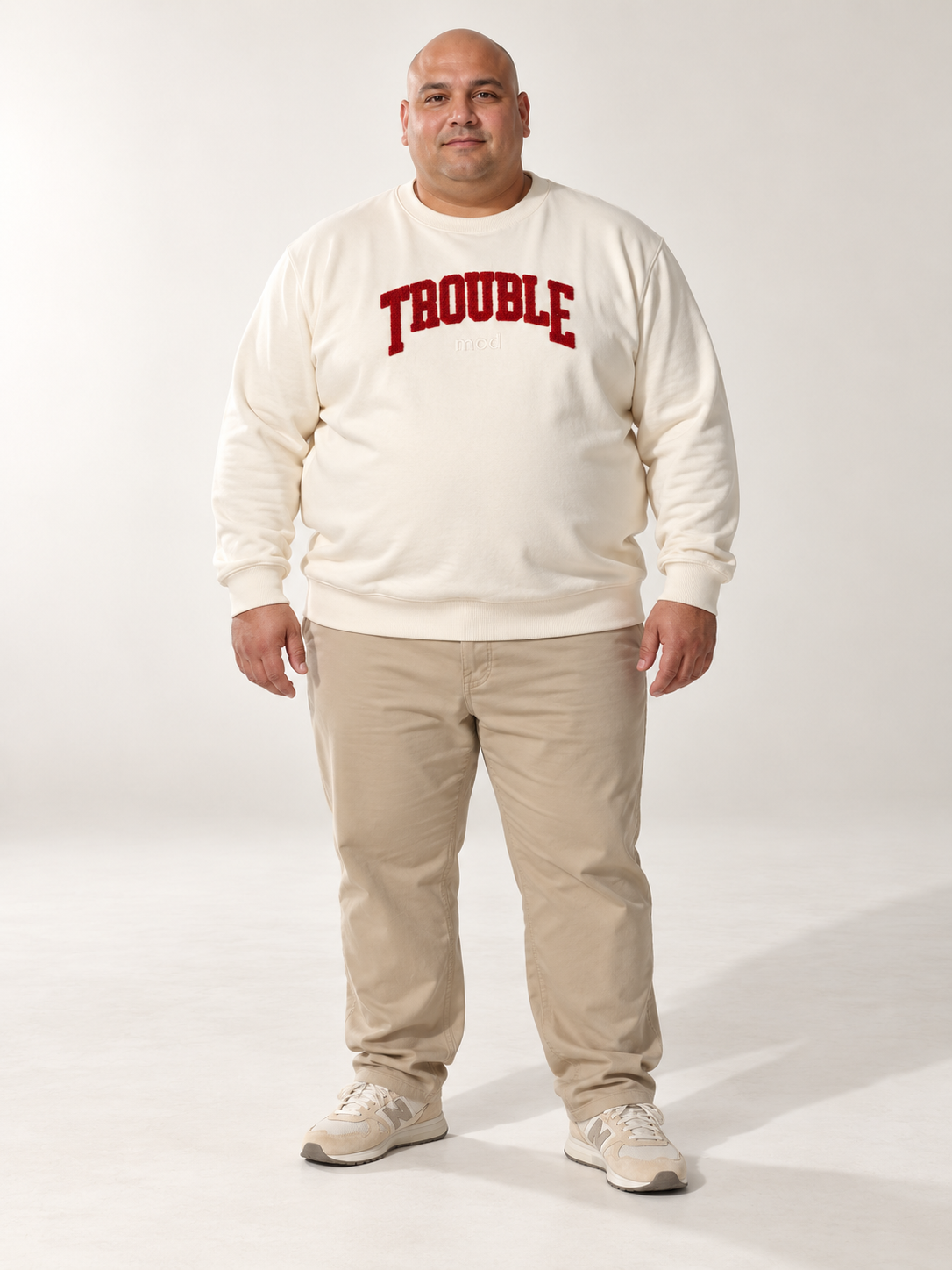 FELPA TROUBLE GIROCOLLO MOD- BIANCO