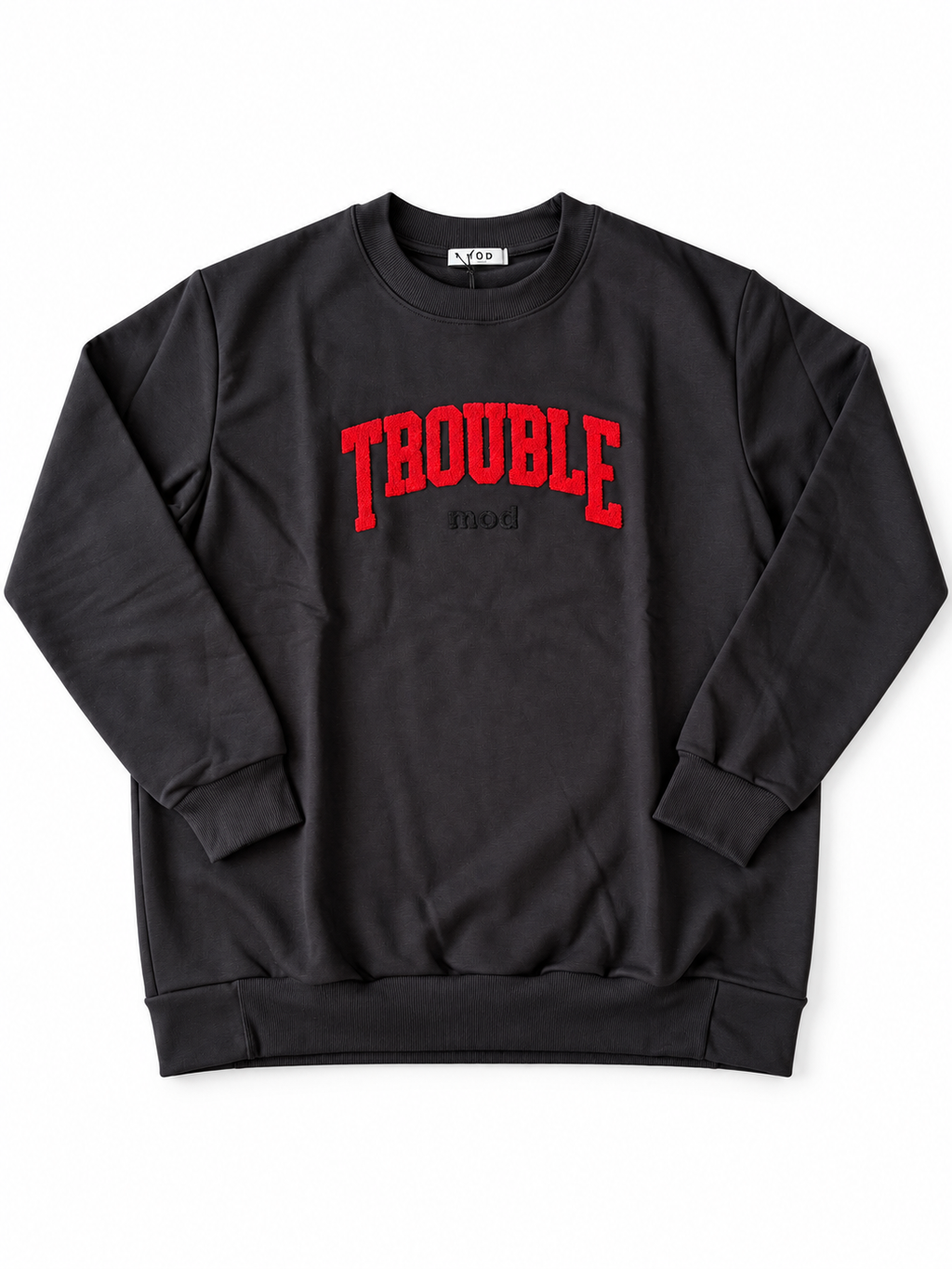 FELPA TROUBLE GIROCOLLO MOD- NERO