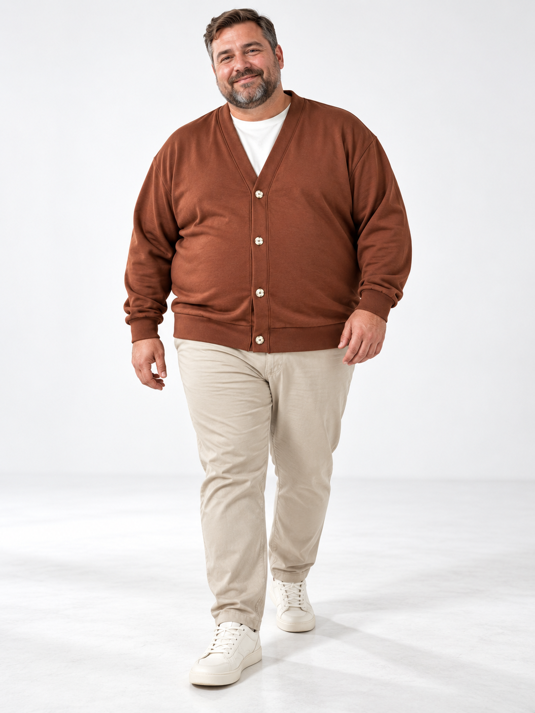 FELPA CARDIGAN VENON MOD- CIOCCOLATO