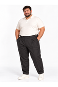 PANTALONE FIBBIE FONDO LARGO NERO-NFX1511