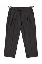 PANTALONE FIBBIE FONDO LARGO NERO-NFX1511