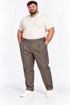 PANTALONE FONDO LARGO FIBBIE FANGO-NFX1511