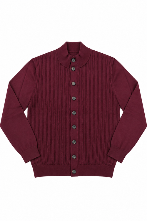 CARDIGAN LUPETTO BOTTEGA- BORDEAUX