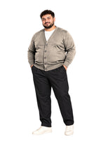 CARDIGAN BOTTONI SCOLLO A V MOD- TORTORA