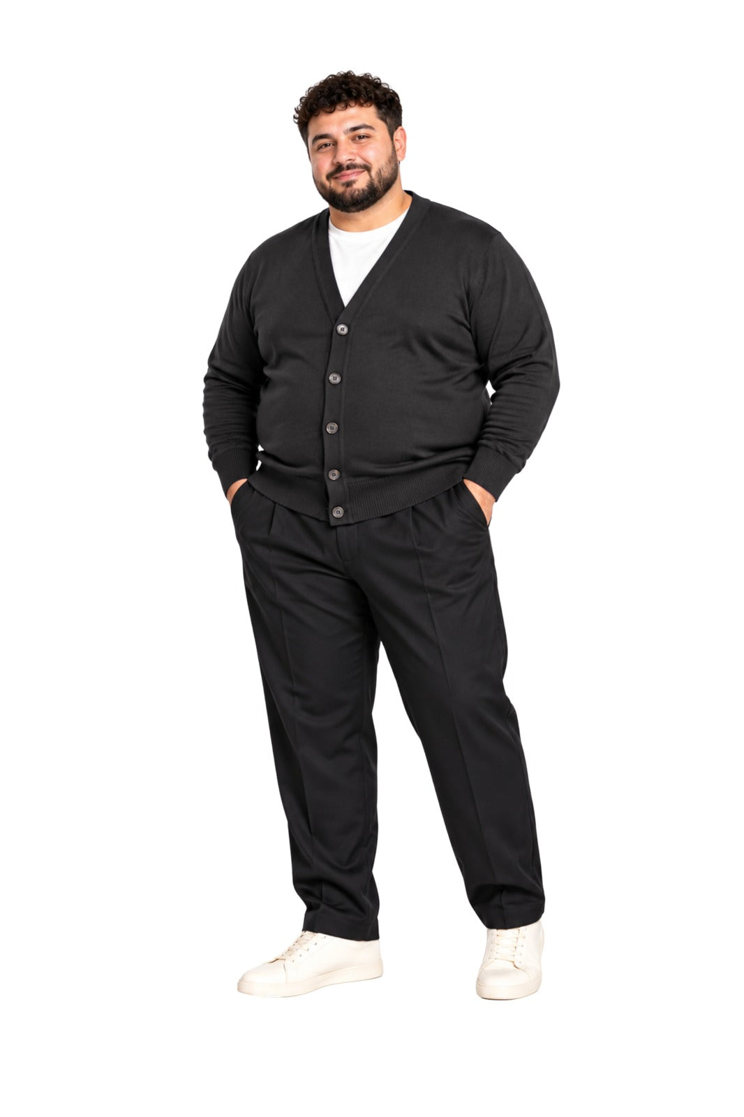 CARDIGAN BOTTONI SCOLLO A V MOD-NERO