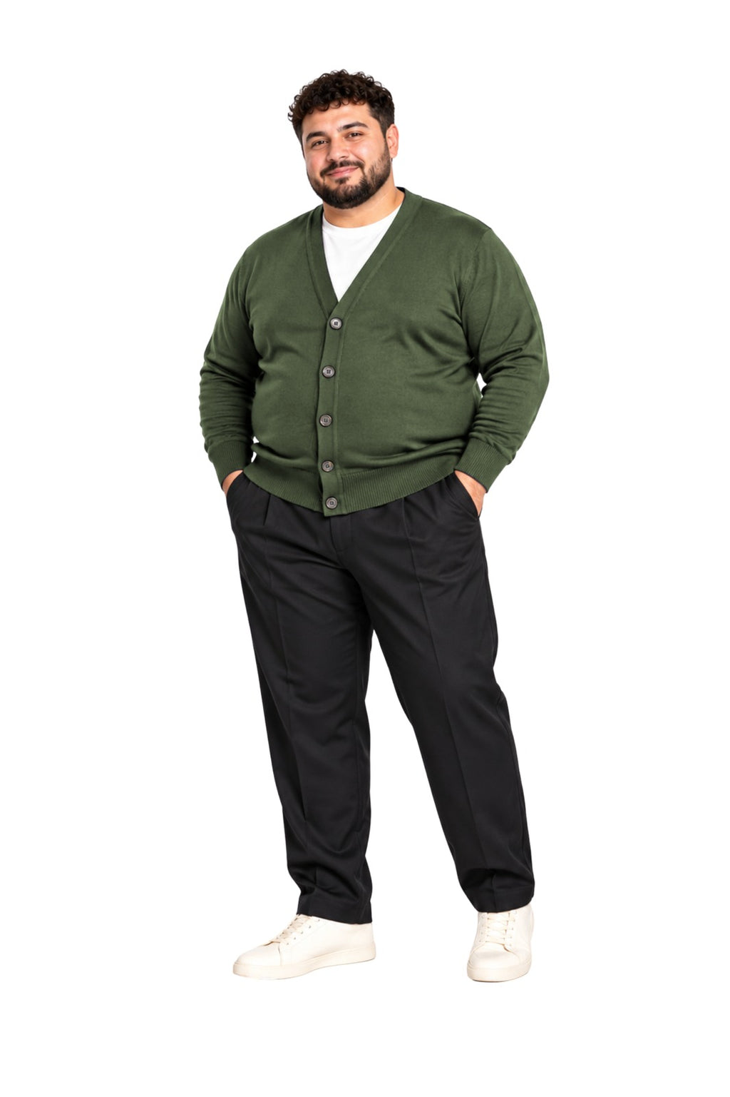CARDIGAN BOTTONI SCOLLO A V MOD- MILITARE