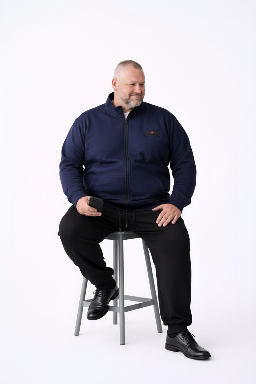 Felpa Zip Comfort MEED Milano OV/2406BIS-Blu