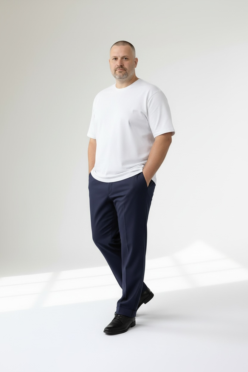 Pantalone Elegante Elastico Big Size – Bottega Napoletana-blu