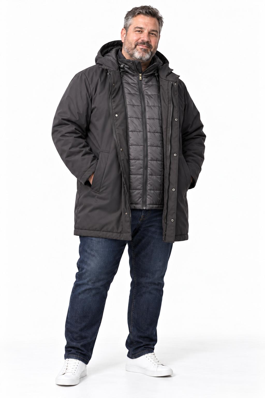 GIACCONE TECH CON PANCIOTTO RIMOVIBILE MOD-NERO
